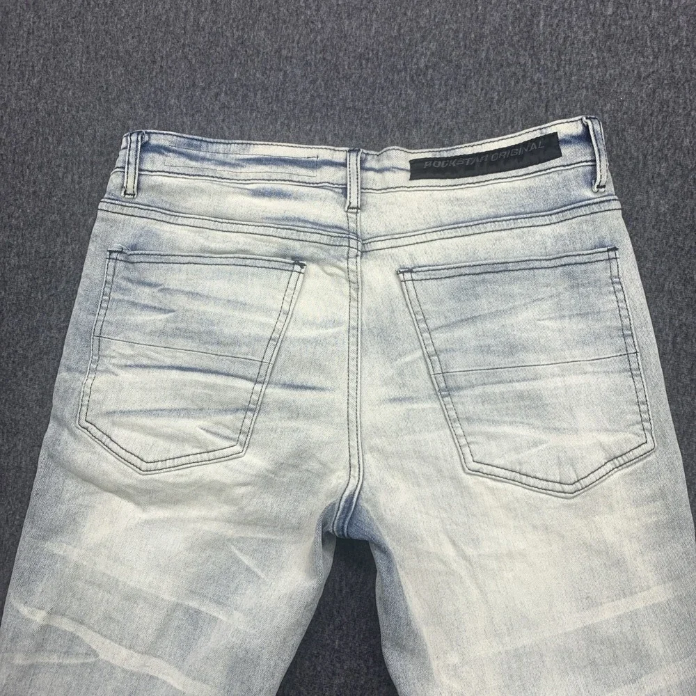 NWT Rockstar Denim Lakyn Light Wash Stacked Flare Jean 98% COTTON SLIM - Size 32